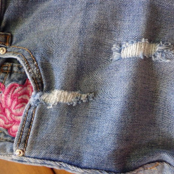NWT inc Denim SKINNY LEG Crop Blue Jeans Roses - Picture 10 of 16